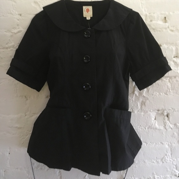 SOLD ANTHROPOLOGIE TULLE PETERPAN COLLAR PEACOAT - Picture 6 of 8